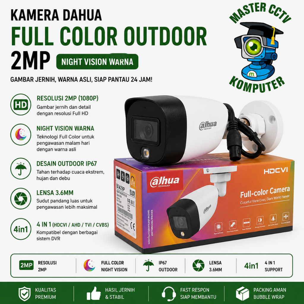 KAMERA DAHUA FULL COLOR OUTDOOR 2MP