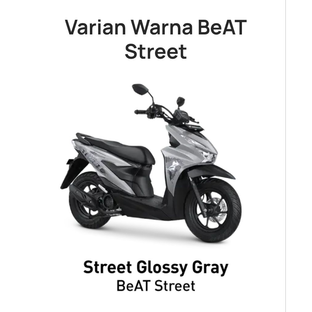 cicilan kartu kredit 0 % - Honda beat street 110cc -  glossy grey 2026 - bisa cas hp di motor