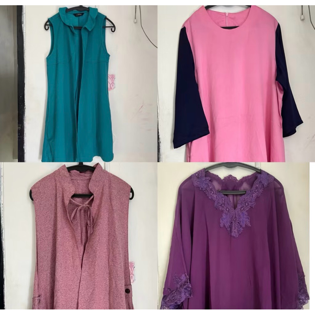 preloved outer rompi wanita tunik jumbo ld 110-120