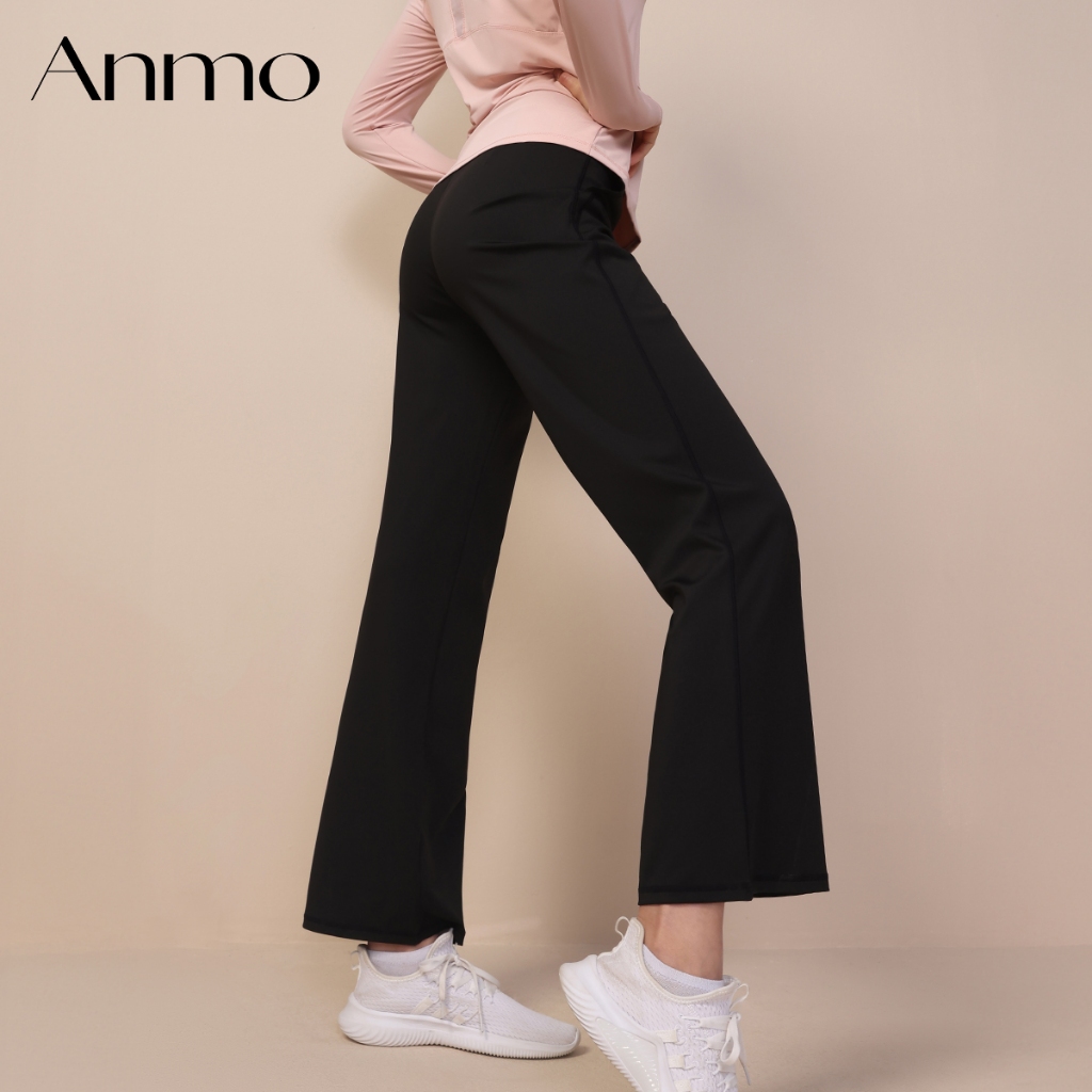 ANMO-Celana kasual high-waist, celana olahraga, santai, celana longgar model lurus