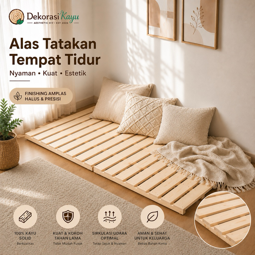 pallet kayu tatakan dipan kasur 100x200cm / alas kasur kayu / pallet kayu pinus / dipan kayu /dipan 
