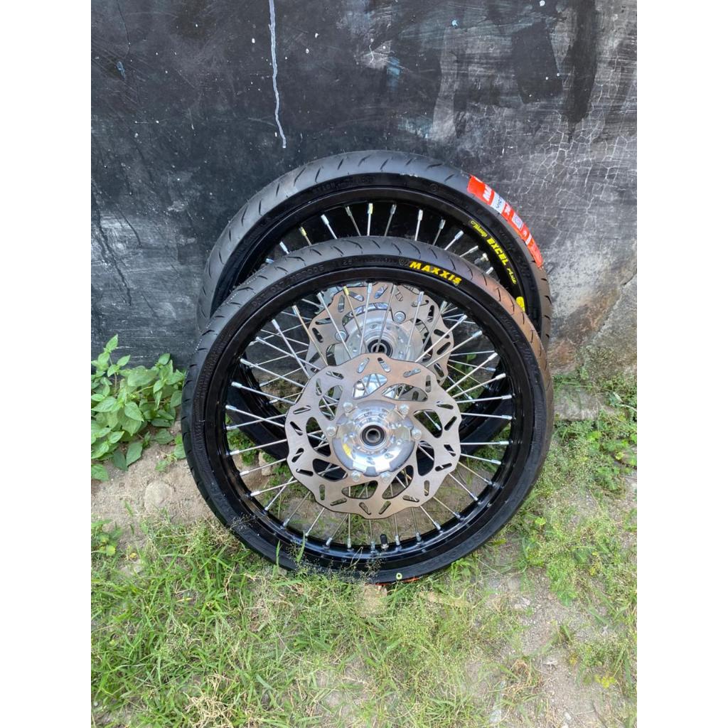 Wheelset Roda CRF Semi Cacing Surex 140 Rata Ban Maxxis Semi cacing
