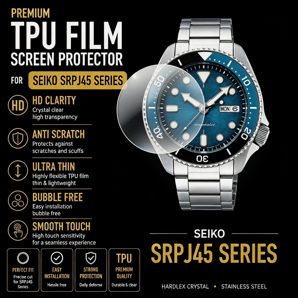 Anti Gores Seiko SRPJ45 SRPJ47 SRPJ41 Screen Protector Pelindung Kaca Jam Tangan