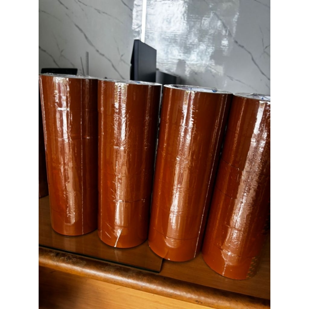 LAKBAN COKLAT murah surabaya. 80yrd, 90yrd, 100yrd. lengket dan tidak mudah sobek