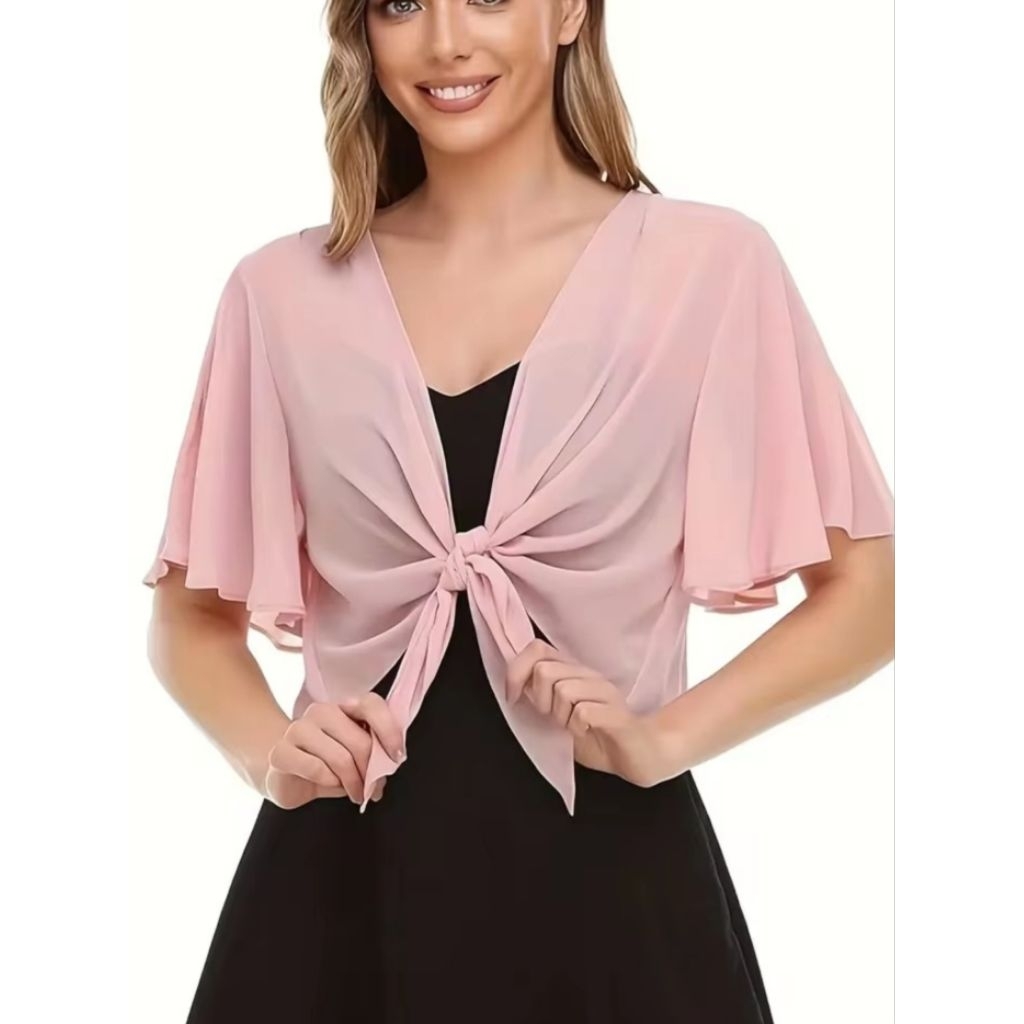 Bolero Chiffon Dinnda II Cape Chiffon II Bolero sifon Pesta II Luaran Baju II Outer Sifon || Outer S