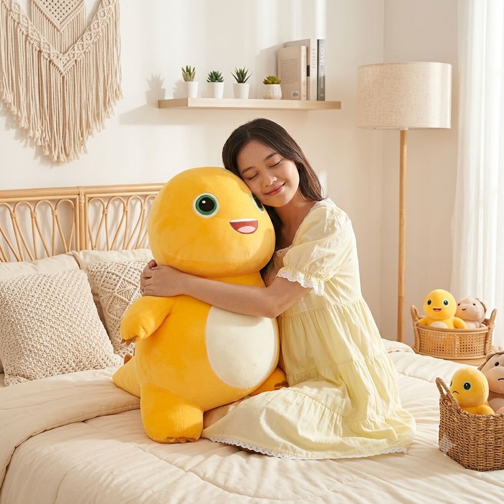 Boneka Dino Nailong Kuning jumbo 80 CM Boneka Dino Nailong Boneka dino nailong lembut dan lucu