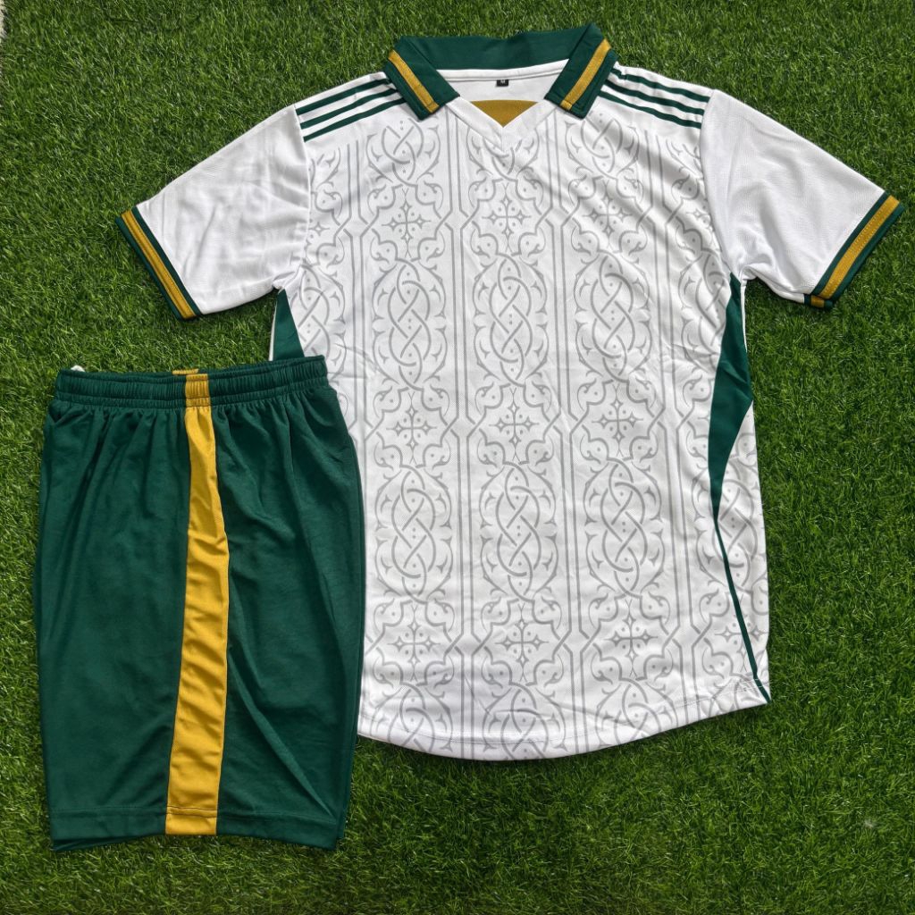 BASIC PRO SERIES STELAN JERSEY FUTSAL JERSEY BOLA LARVA APPAREL  HIJAU TOSKA HIJAU BOTOL PUTIH GOLD 