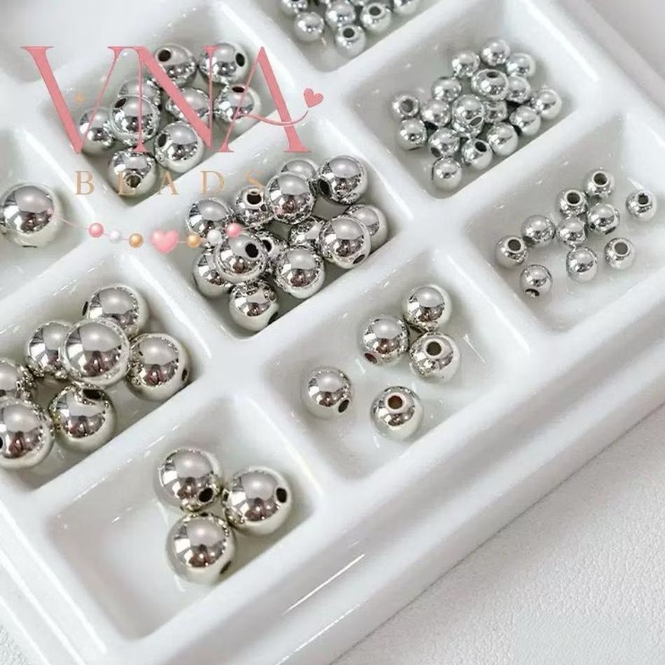 Manik Ccb Bulat Silver Gold Mote Spacer Beads (15gram)