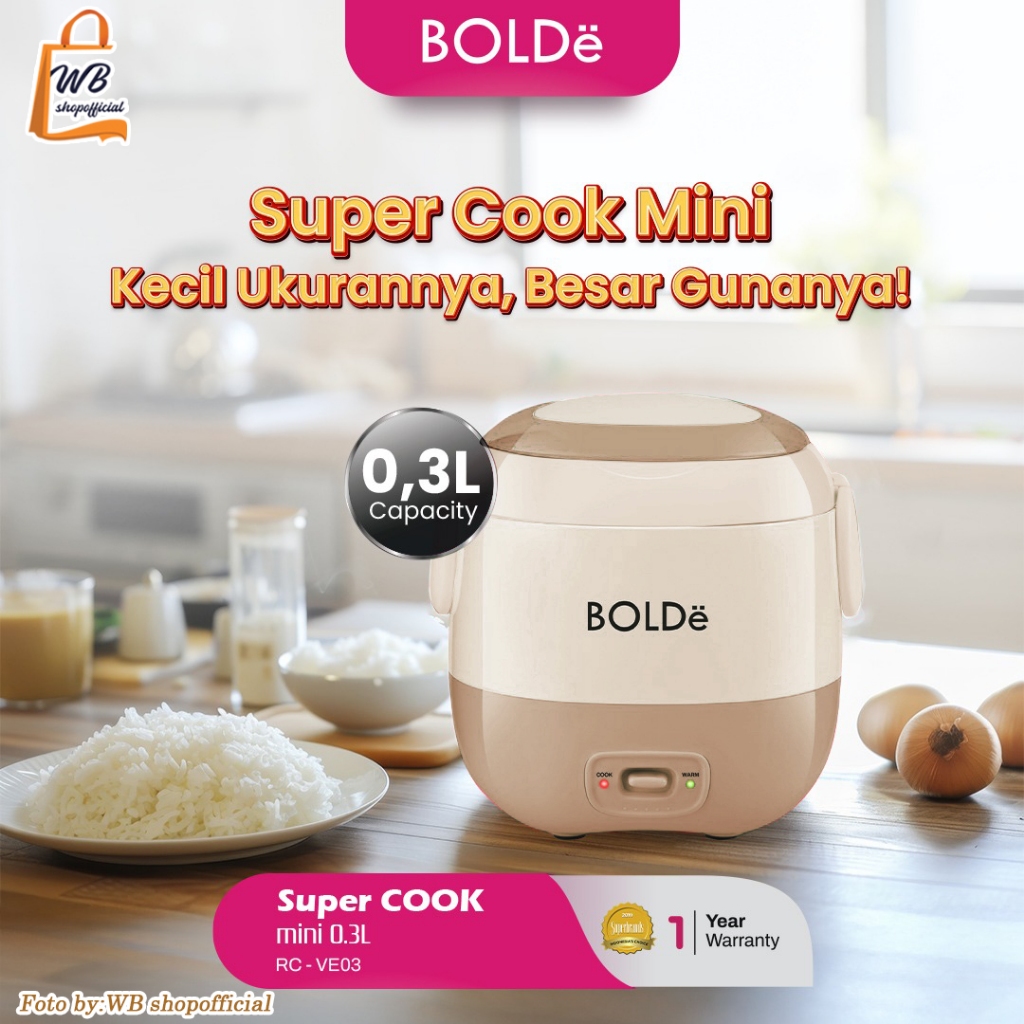 BOLDE supercook Panci mini rice cooker mini 0,3L portable / penanak nasi anti lengket