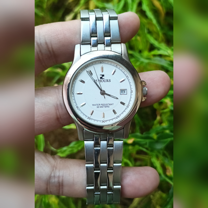 25 HOURS 6M21 Silver Watch Original Second | Jam Tangan Pria Preloved