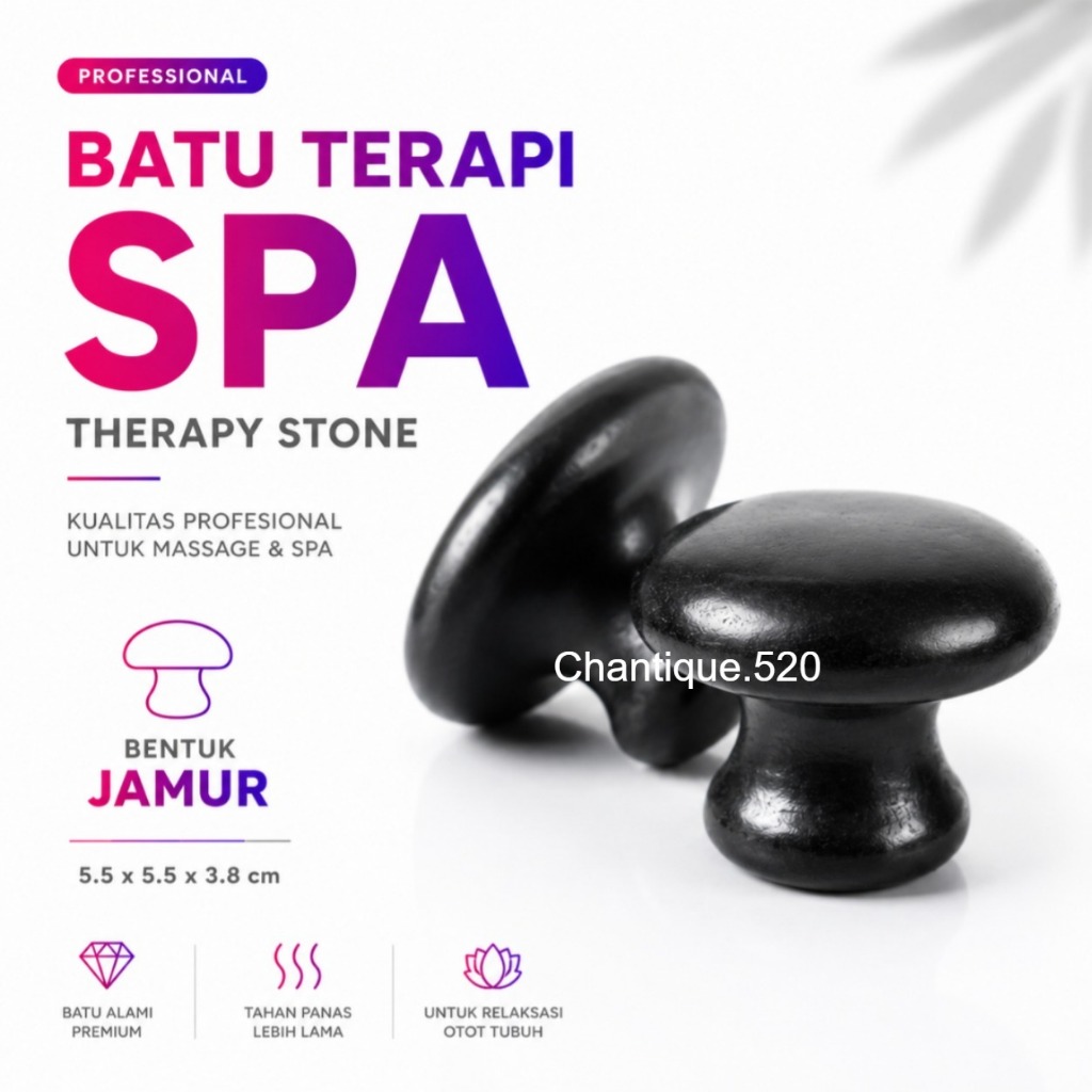 BATU TERAPI JAMUR / LAVA BASALT PANAS  BENTUK JAMUR | TERAPI | PIJAT | SPA