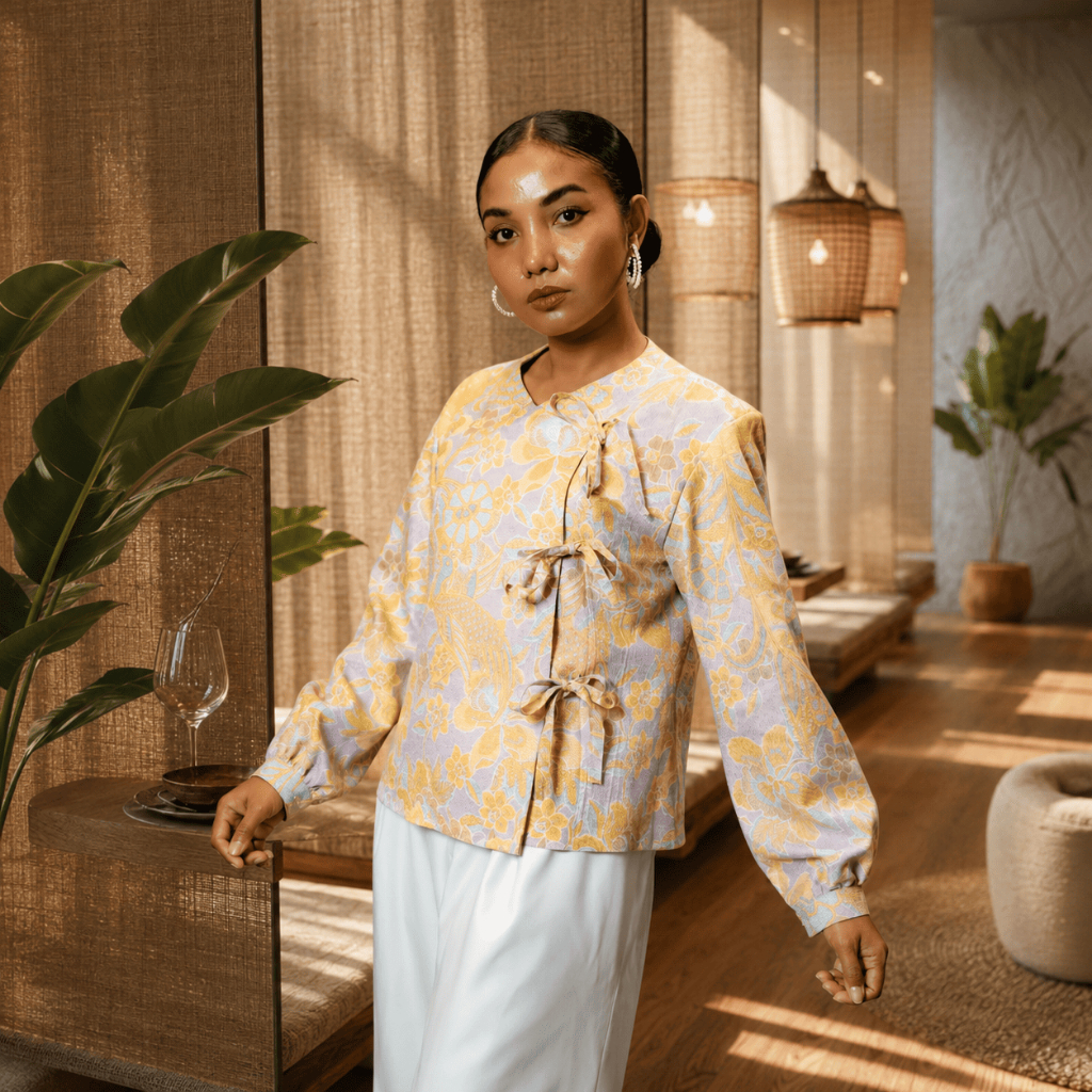 Marabit - Blouse Batik Casual Kembang Pita Riwani