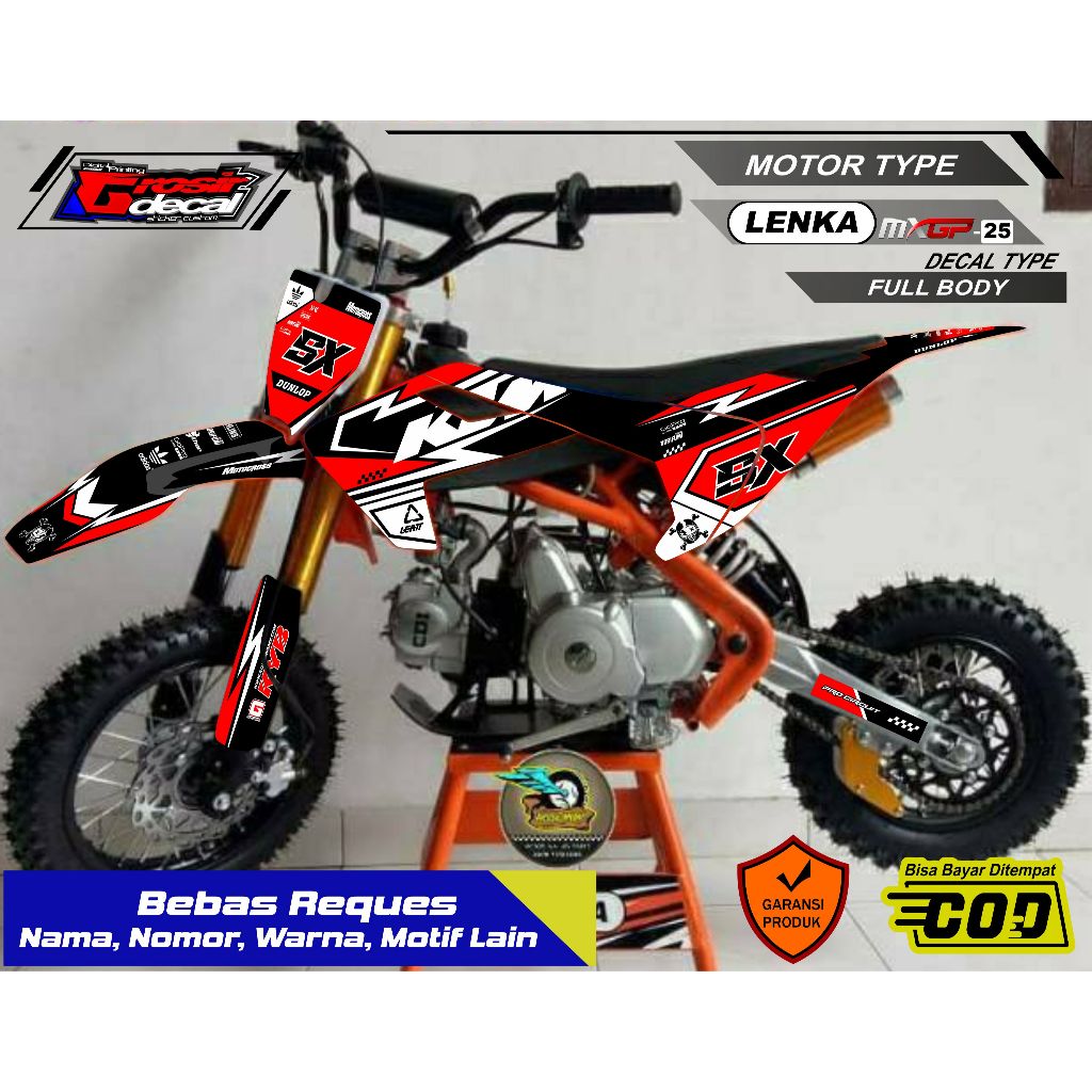 Striping Sticker Trail Mini LENKA 110cc / CRZ 110cc / ZUUMAV 110cc / MINI MOTOR 110cc / TAO MOTOR 11