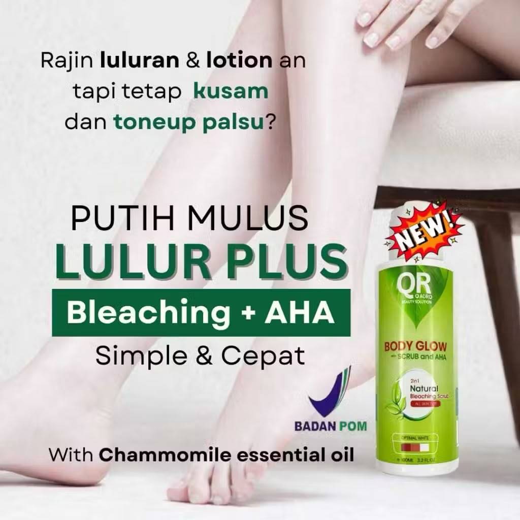 Quadro Body Glow With Scrub & AHA, 2in1 Natural Bleaching Scrub 100ml