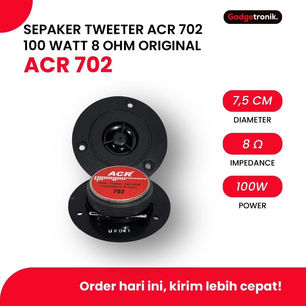 TWEETER ACR 702 100 WATT 8 OHM SUPER POLYMIDE DOME SPEAKER TWEETER ORIGINAL