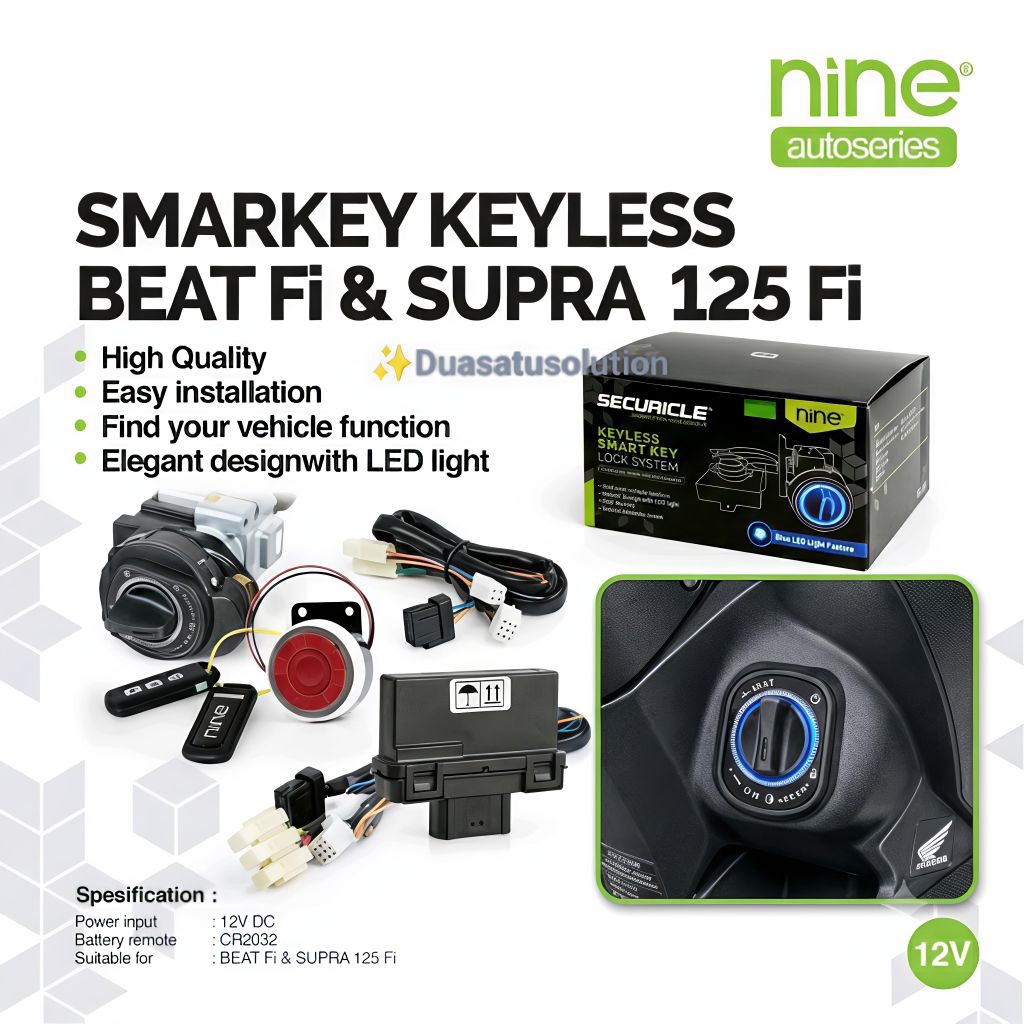 kontak keyless honda beat fi beat karbu scoopy vario revo spacy supra x GTR beat eco SECURICLE NINE 