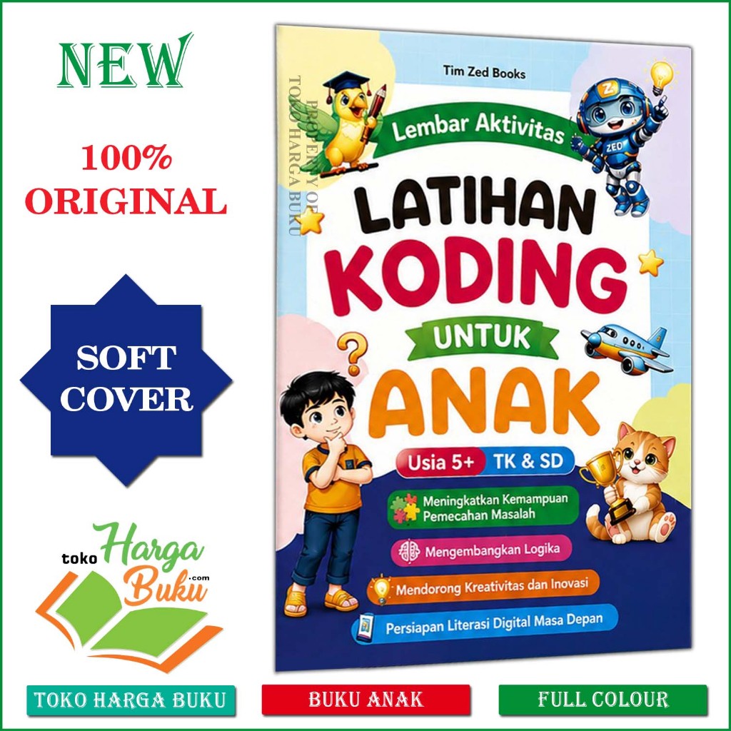 Foto Buku Latihan Koding Anak Usia 5+ Lembar Aktivitas Digital Belajar Coding tanpa Gadget HP - Zed Books