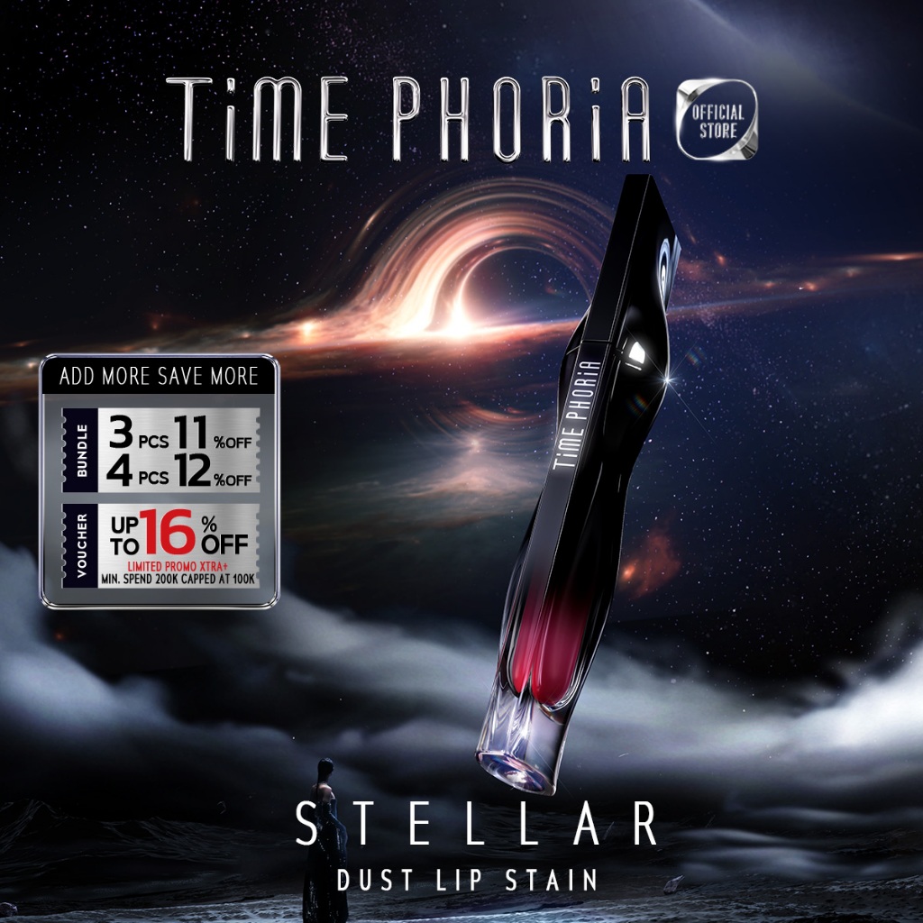 TIME PHORIA - LIP FAMILY STELLAR DUST LIP STAIN 5ML/Orbita Lip And Cheek Blurring Pot 3 in 1  /Alter