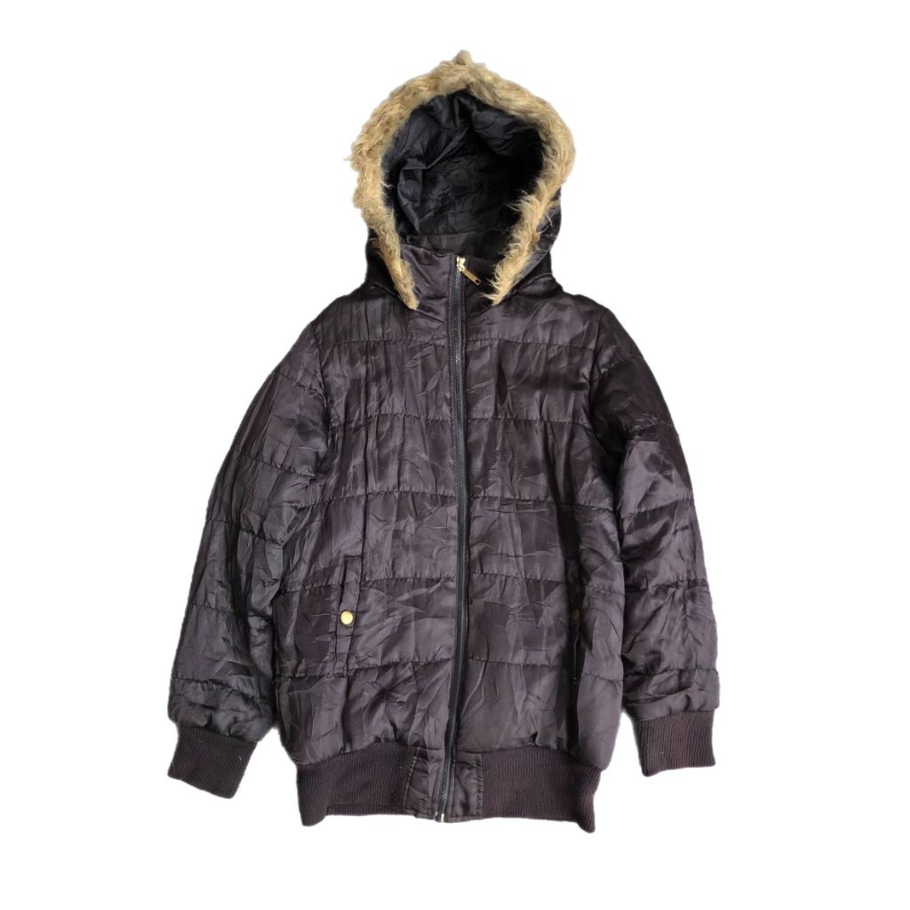 Y2K BLUE STRIVE FUR JACKET GRUNGE
