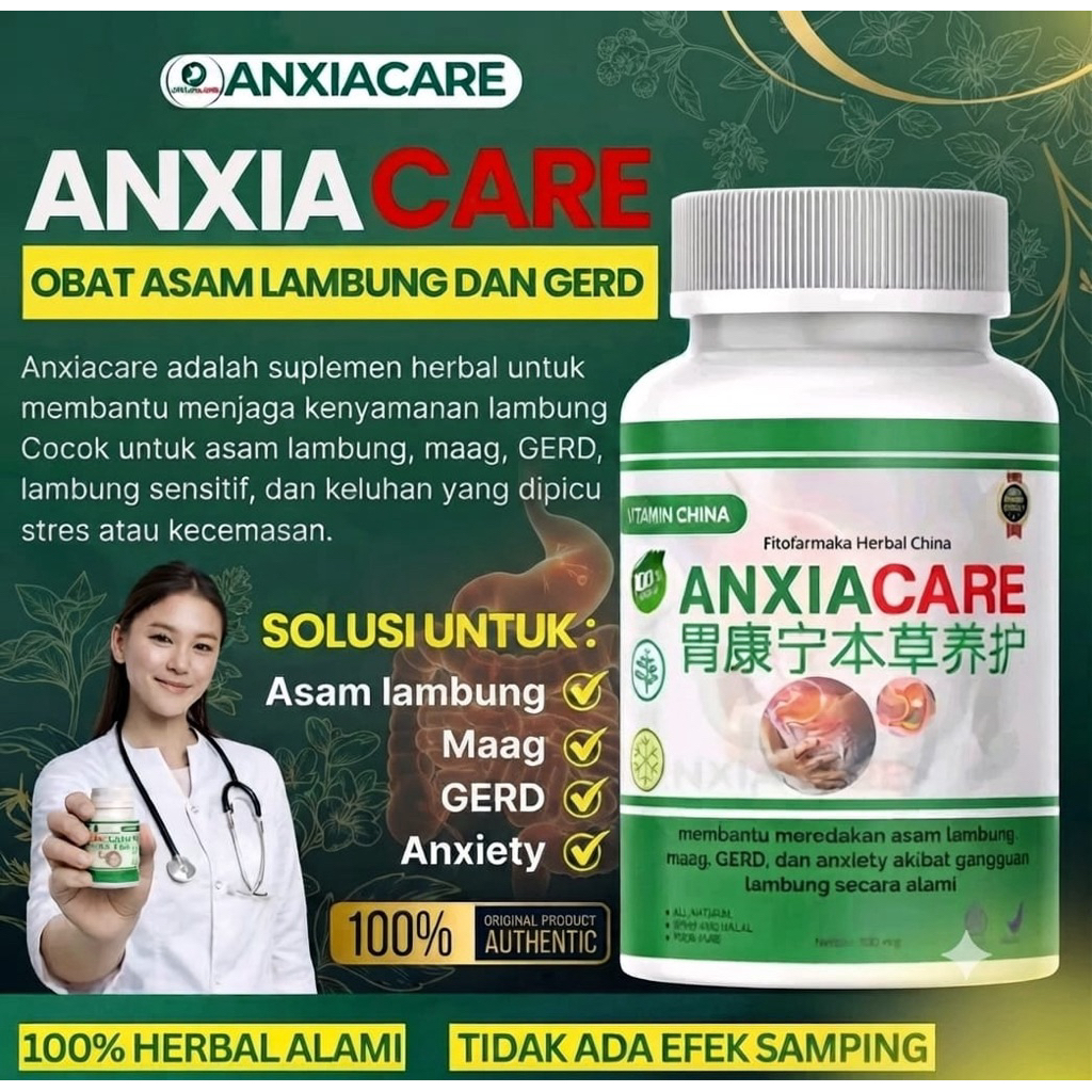 AnxiaCare - Vitamin Cina Obat Asam Lambung Maag Kronis Gerd Anxiety Infeksi Lambung Dan Luka Pada La