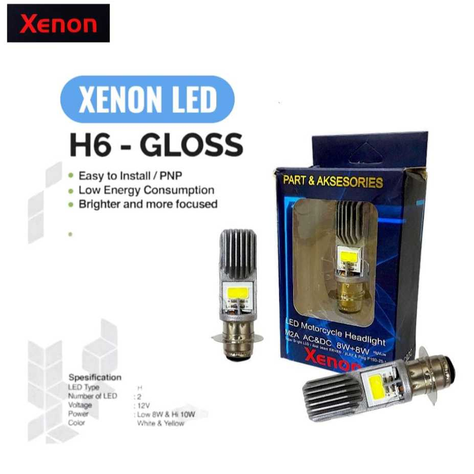 Lampu Depan Led H6 laser lampu led terang Bohlam Lampu kaki 1 Universal Motor Bebek & Matic h6 laser