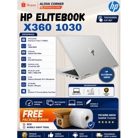 Laptop HP Elietbook X360 TOUCHSCREEN 1030 G2 Core I7-7500U RAM 16 SSD 256
