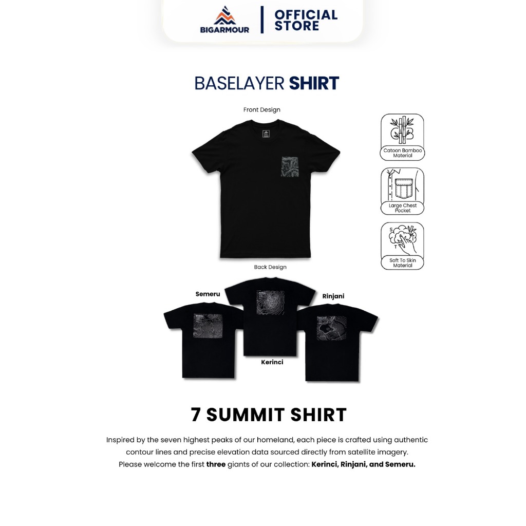 BIGARMOUR POCKET SHIRT - KAOS INDONESIA’S 7 SUMMIT EDITION