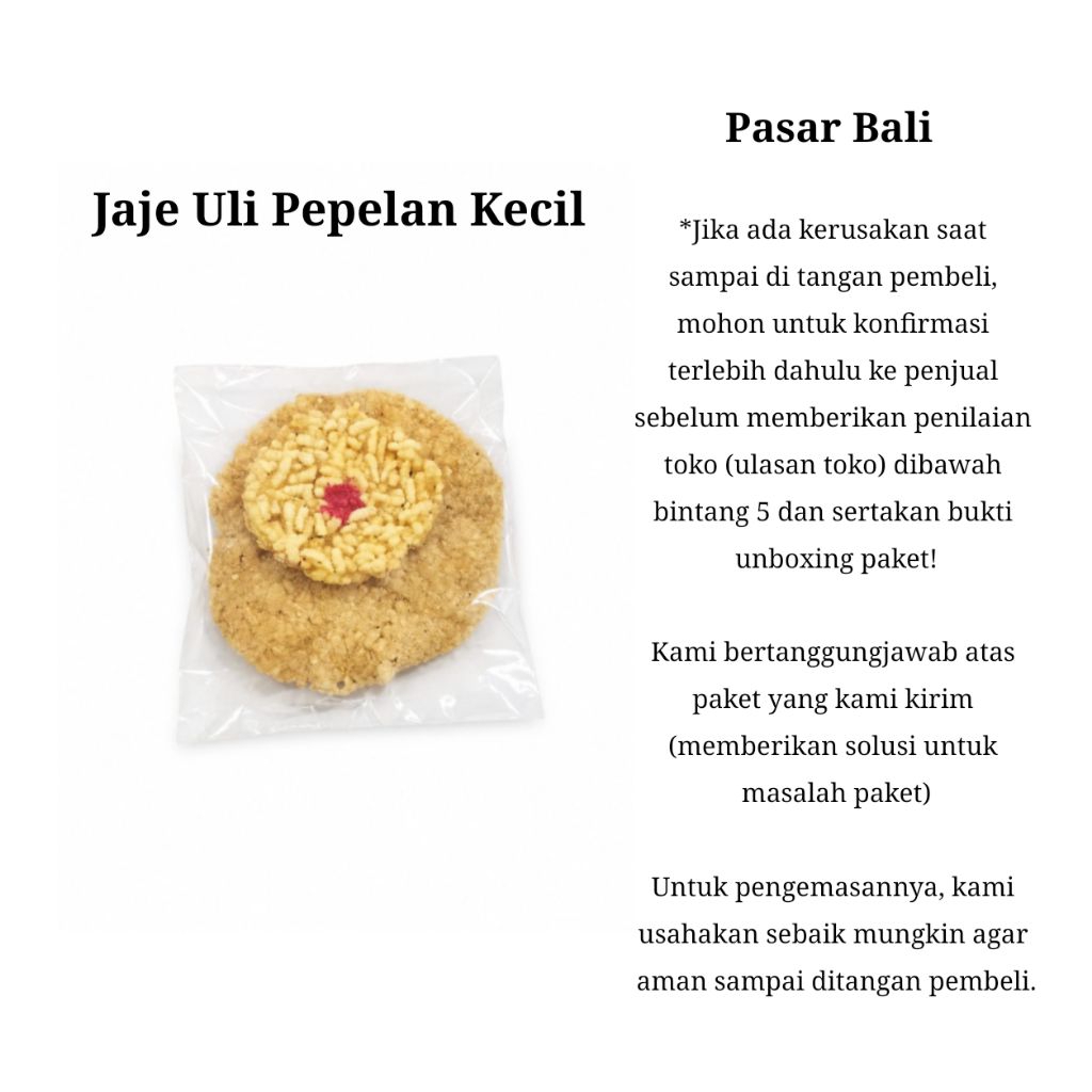 Jaje Uli Pepelan Kecil isi 10 pcs untuk Banten | Pasar Bali