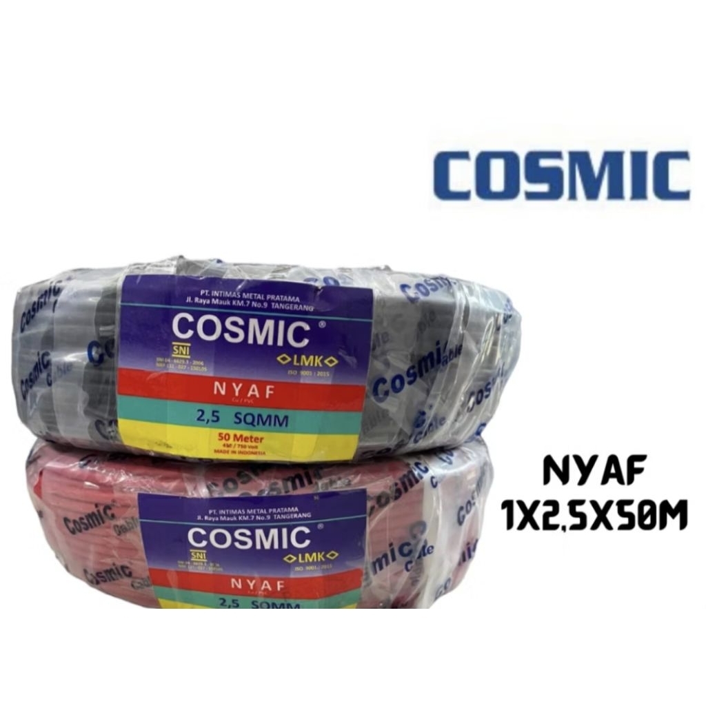 Kabel Serabut 2,5mm Kabel NYAF / Kabel Listrik / Kabel Tembaga Cosmic 50meter
