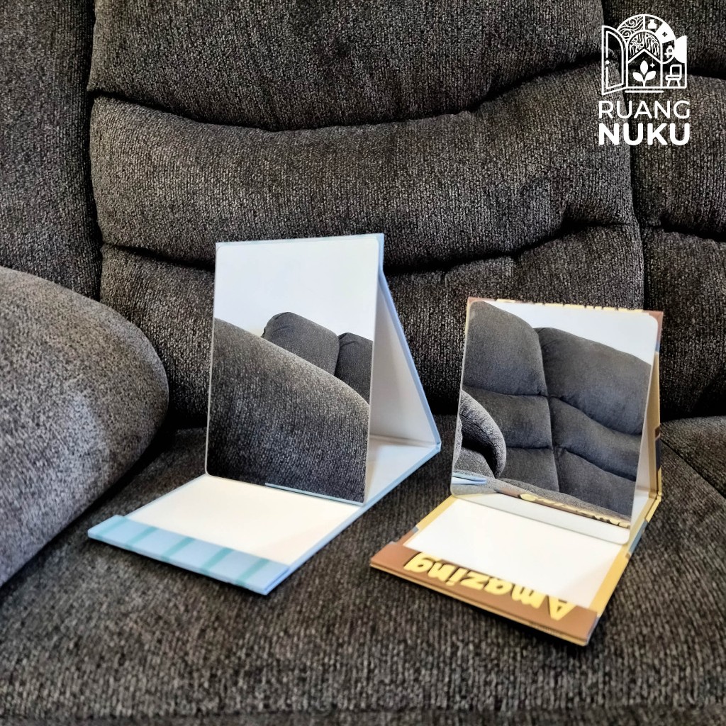 Kaca Buku Tanpa Frame Jumbo Besar Sedang Kecil 13 x 18 cm/17x24cm Aesthetic  – Book Mirror Compact F