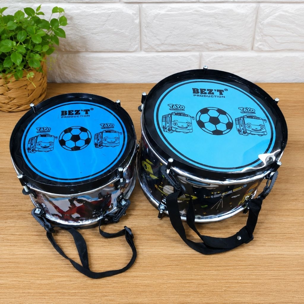 Mainan Drum Anak TK Alat Musik Anak Edukasi Bonus Stick Tali