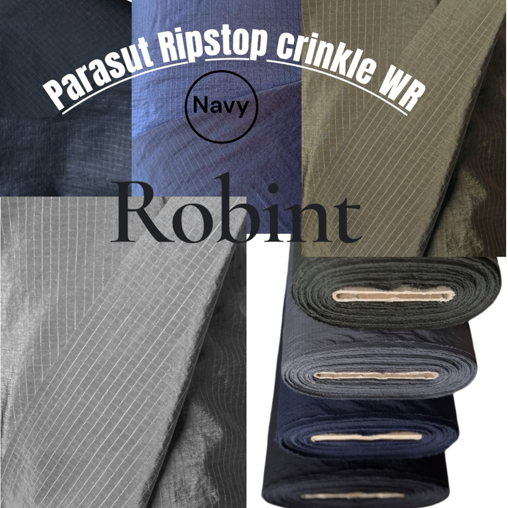 Bahan kain parasut crinckle ripstop waterproof water repellent Kain parasut ribstop crinkcle