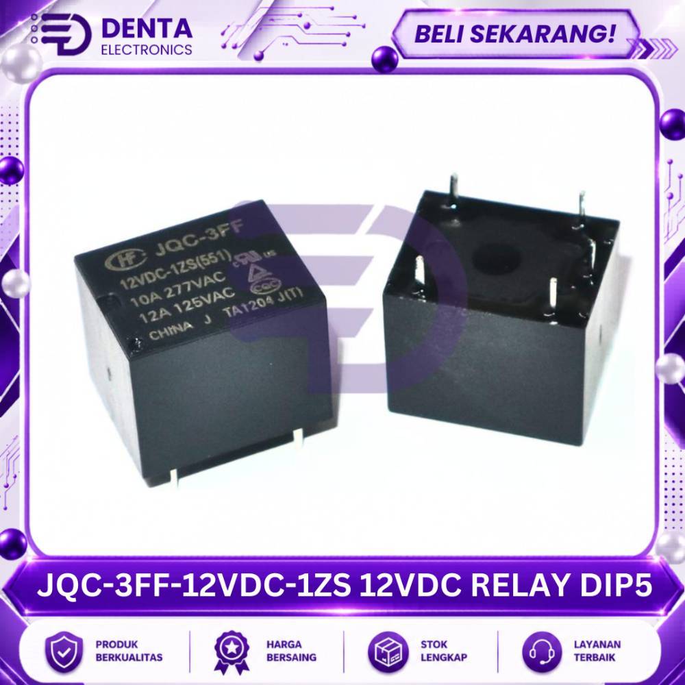 JQC-3FF-12VDC-1ZS 12VDC RELAY DIP5 - Komponen Elektronik