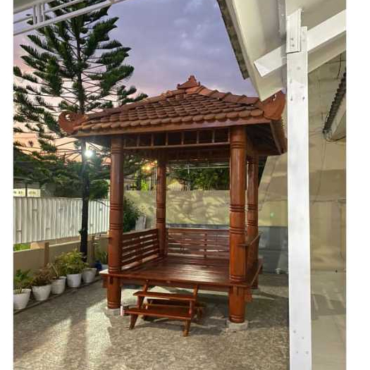 GAZEBO TAMAN KAYU JATI | SUANG GAZEBO MINIMALIS TERMURAH | GAZEBO 2x2 METER