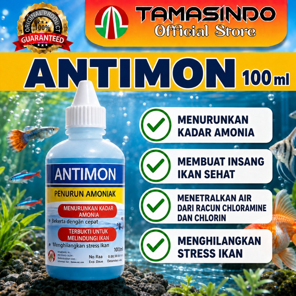 ANTIMON 100ml - Obat Penjernih Air Anti Amoniak