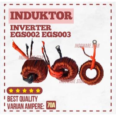 Induktor Inverter EGS002 EGS003 70A Kualitas Terbaik, Kabel Merah Hitam