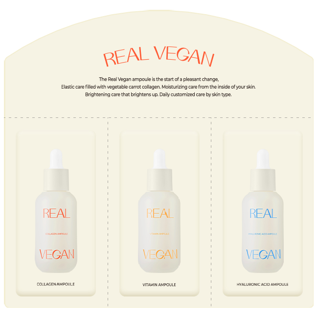 [ CLEARANCE SALE ] KLAVUU Real Vegan AMPOULE Trio SACHET (3 x 1ml - COLLAGEN + VITAMIN + HYALURONIC 