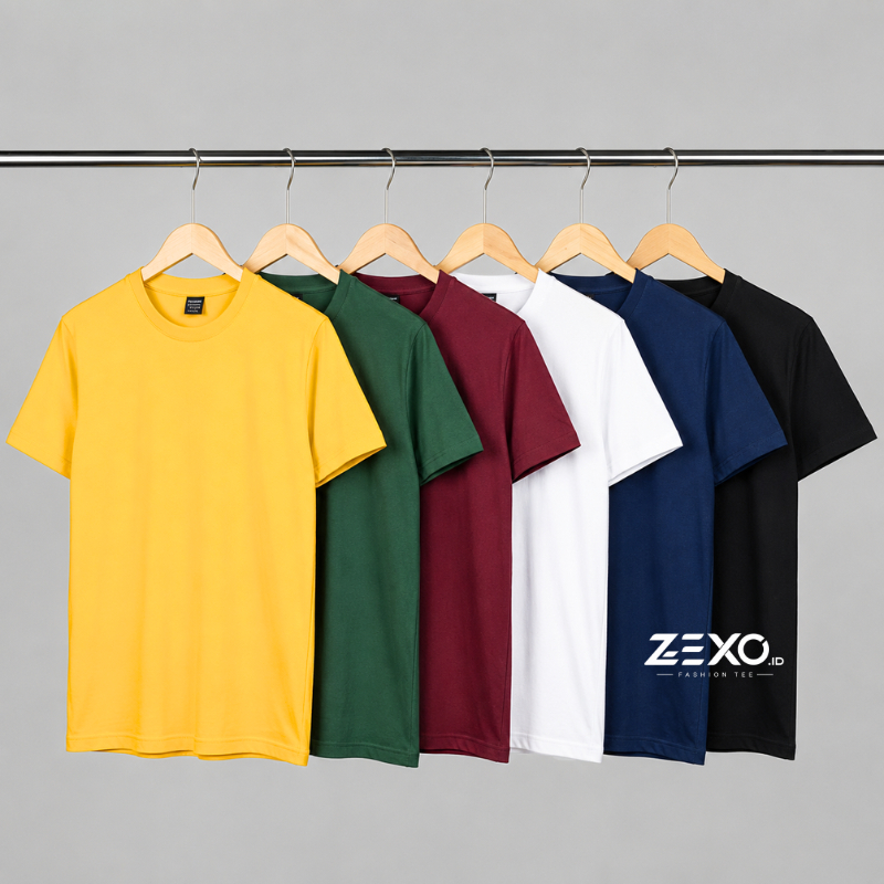 Kaos Polos Pria Wanita Cotton Combed 30s Premium Unisex Lengan Pendek Basic Tee Casual Banyak Warna