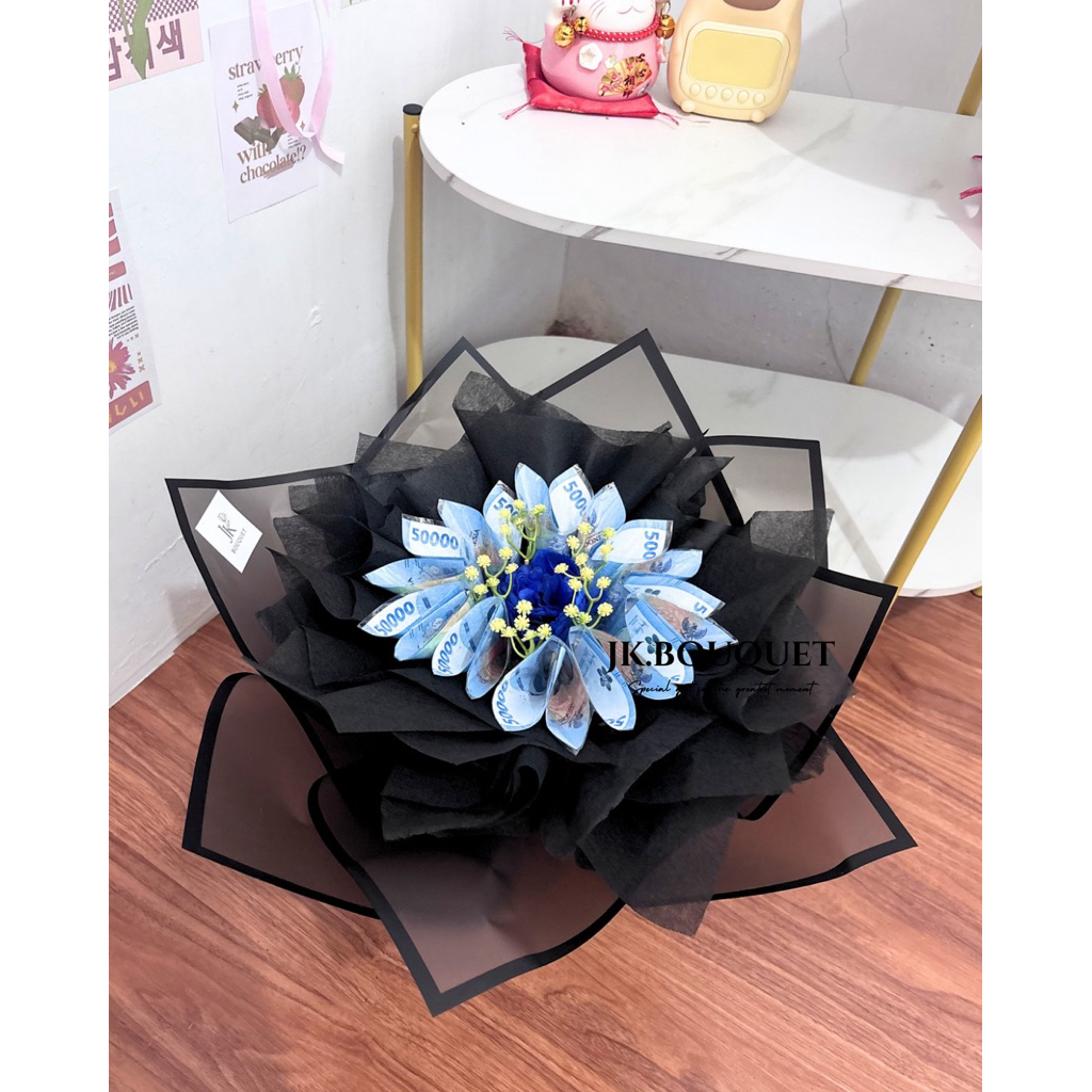 [READY = LANGSUNG KIRIM] Round Money Bouquet pecahan 10lbr / Jasa pembuatan money bouquet medan