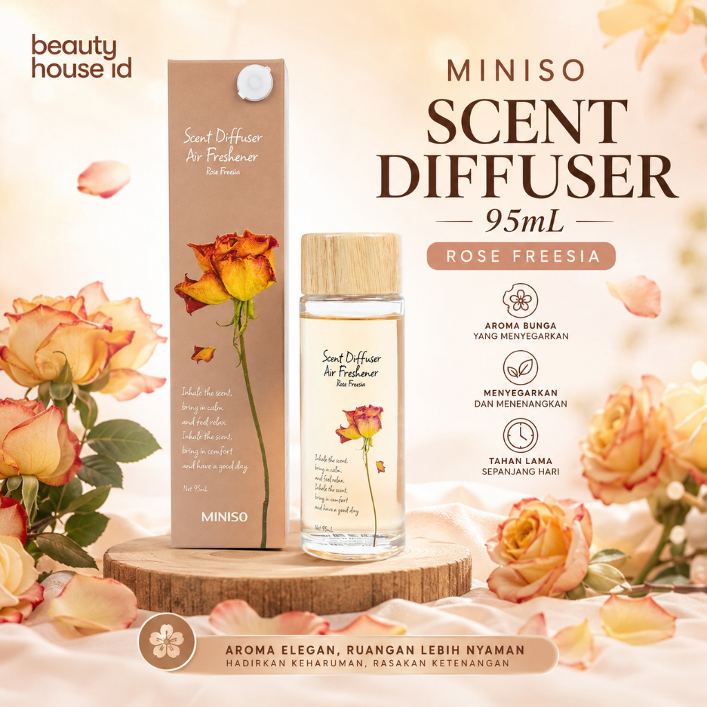 MINISO SCENT DIFFUSER 95mL Sakura Reed Diffuser Flower Air Freshener Aromaterapi Parfum Ruangan Peng