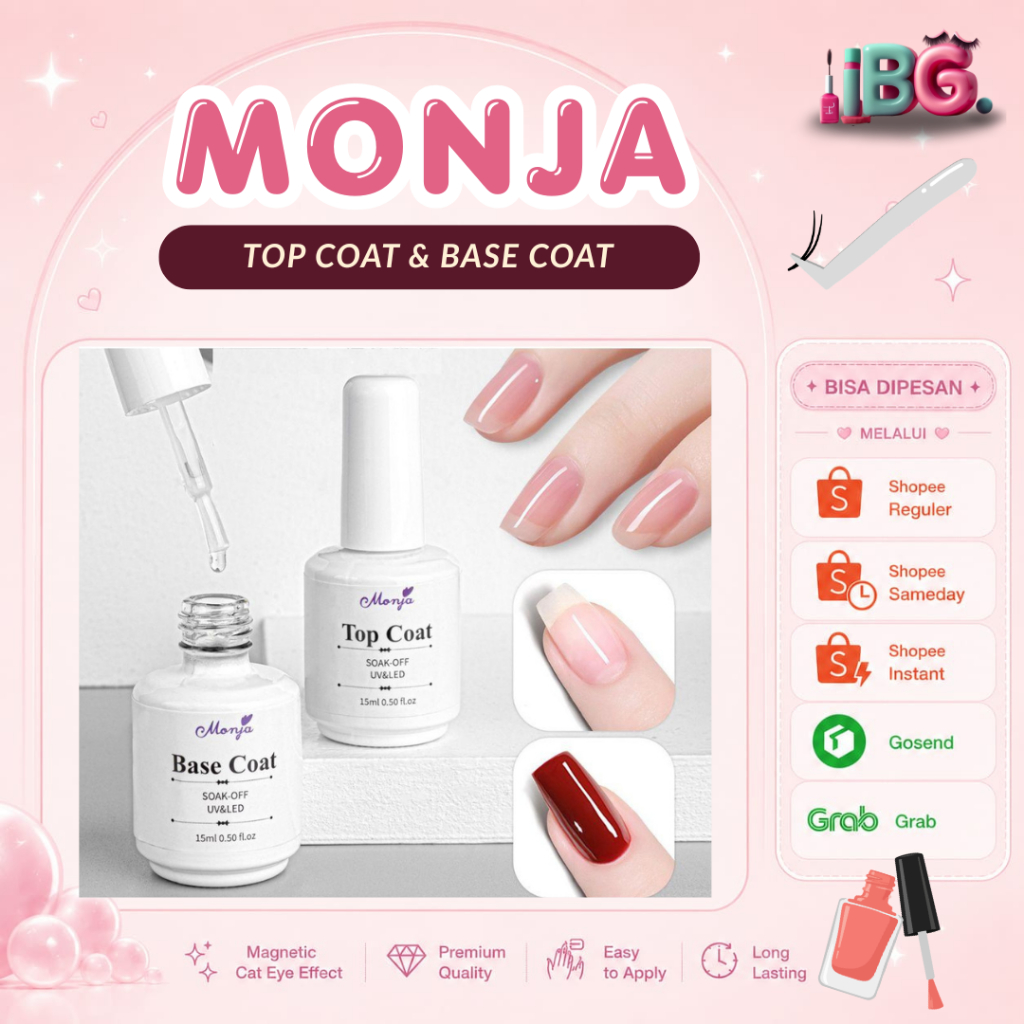 Top Coat Monja | Base Coat  Monja | Monja Top Coat | Monja Base Coat | Monja Non Stick Powder Matte 