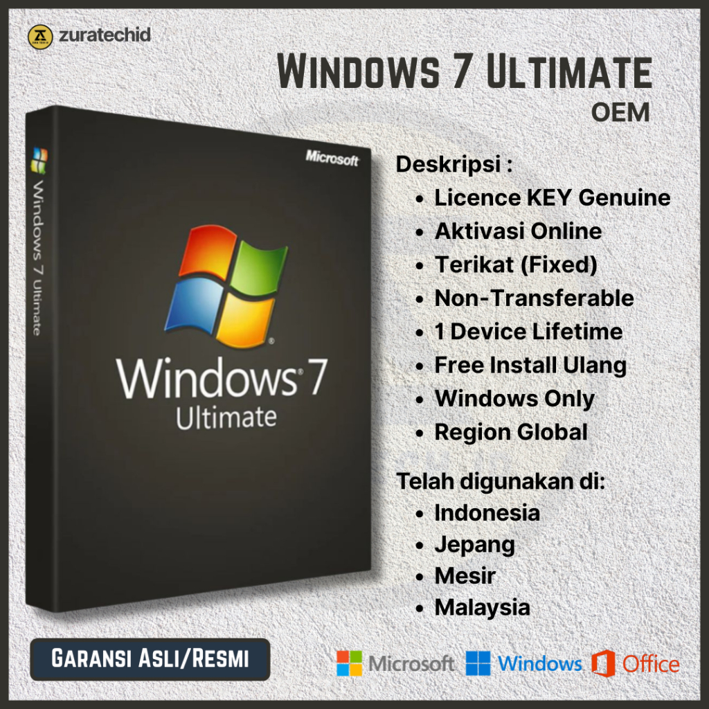 Microsoft Windows 7 Ultimate Original Key Lifetime
