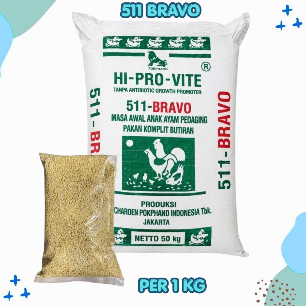 Pakan ayam voer 511 Bravo per 1 kg