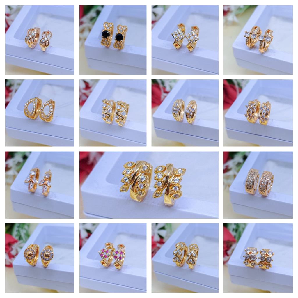 Anting Wanita Berlapis Emas Perhiasan Muda Anti Karat Dewasa Tusuk Asli Titanium Jewelry Dan Luntur 