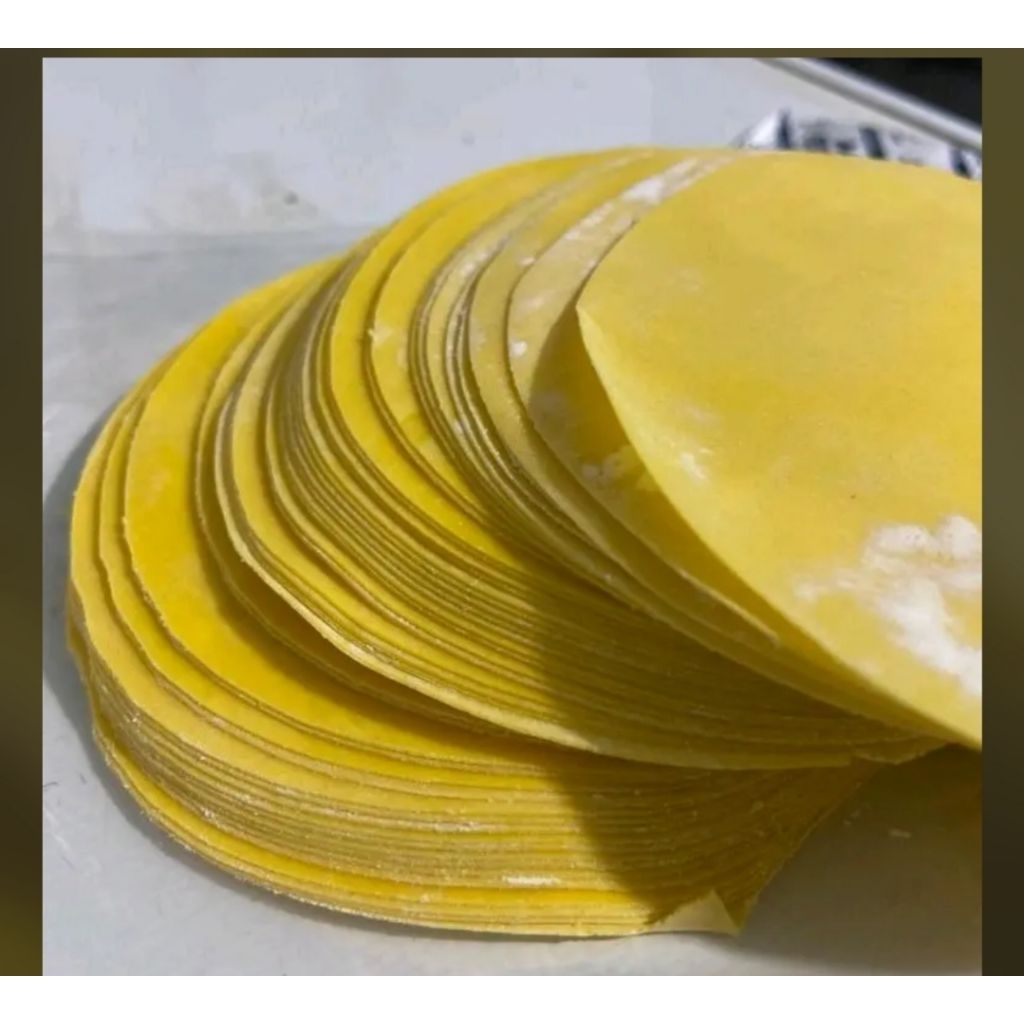 Kulit Dimsum Kuning 8 cm - Tipis, Lembut, dan Kuat