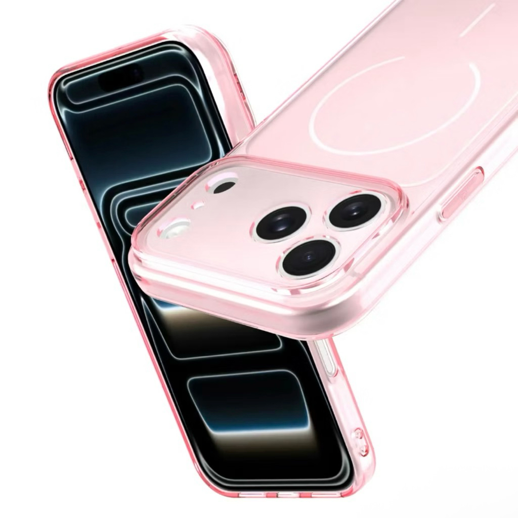 Softcase Look iP 17 PROMAX Pink Transparan Doff Case iPhone 11 12 13 14 15 16 17 Pro Max Plus Tipis 