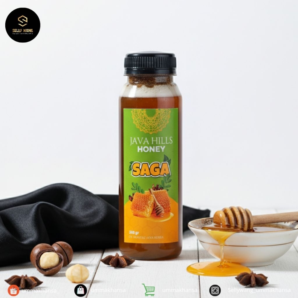 Madu Saga Javahills Honey 320gr Free Gomilk Sachet Instan Sameday Sariawan batuk panas dalam mimisan
