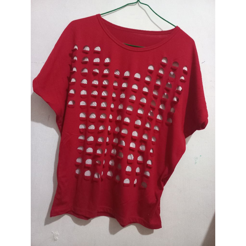 Kaos maroon Wanita pl