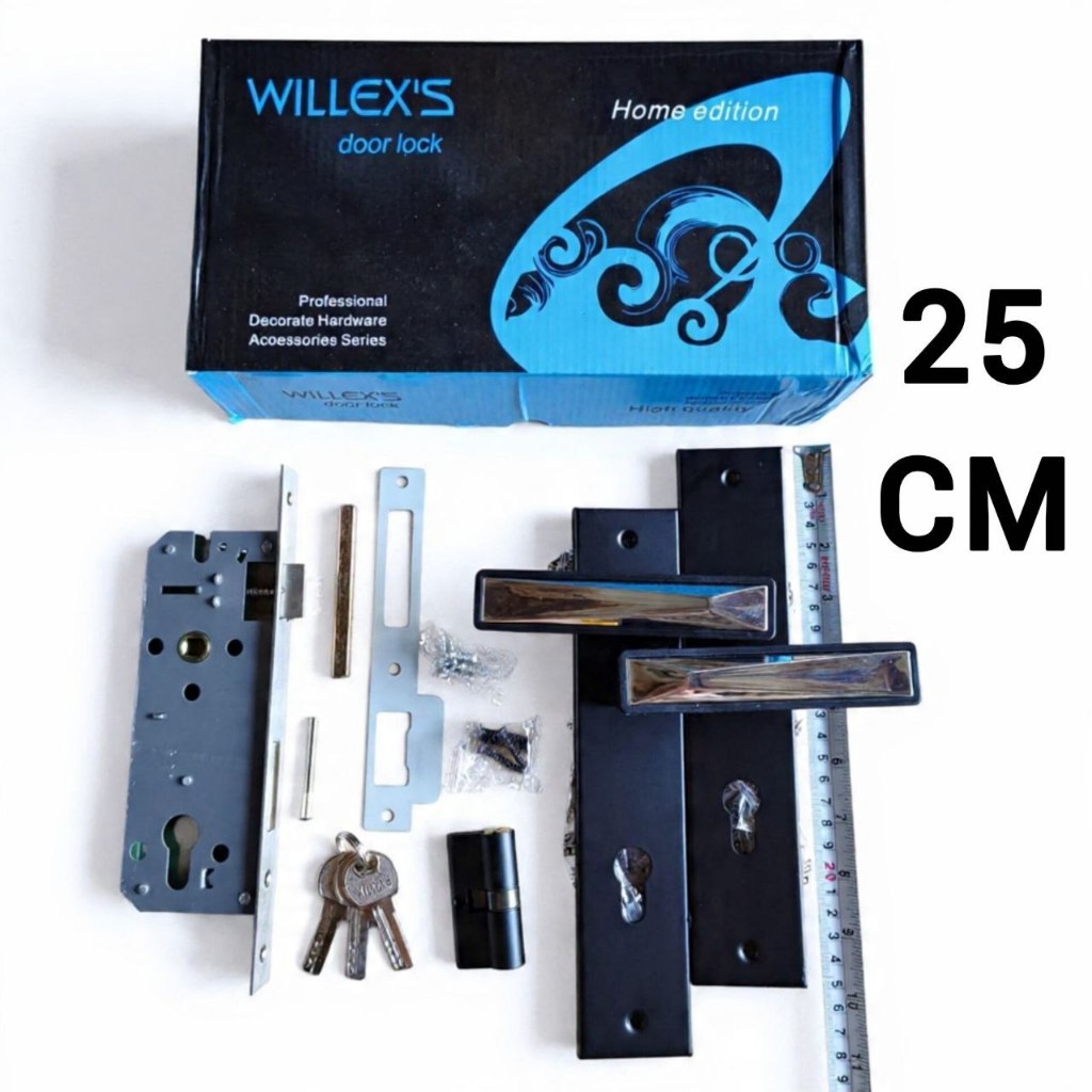 [SATU SET] KUNCI PINTU RUMAH UKURAN BESAR SET 25 CM WILEX / HANDLE PINTU 25 CM
