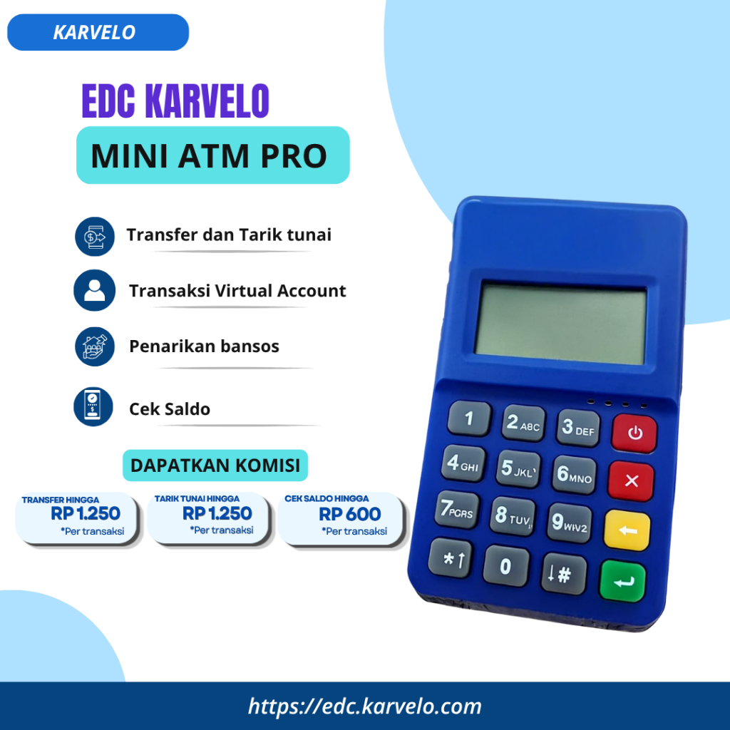 Gratis Spanduk - EDC MINI ATM Tarik Tunai dengan Kartu Atm 99+ Bank Seluruh Indonesia